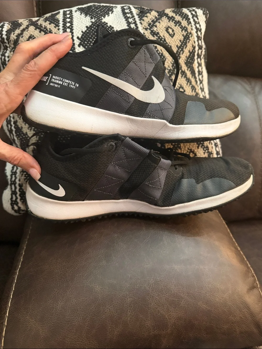 Nike Men’s Black and White Athletic Training Shoes